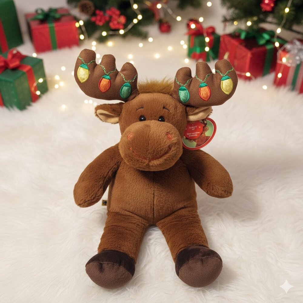 NWT Build-A-Bear Workshop Large Plush Moose Stuffed Animal Holiday Winter Toy
